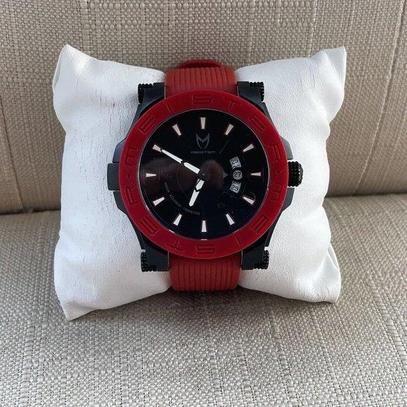 Meister Prodigy Men Wristwatch Multifunctional Quartz Analog Watch Red/Black - Picture 2 of 12